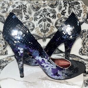 MIU MIU Sequin Embellishments Round ToePumpsHeels Size41 U.S. Size11
